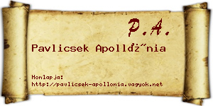 Pavlicsek Apollónia névjegykártya
